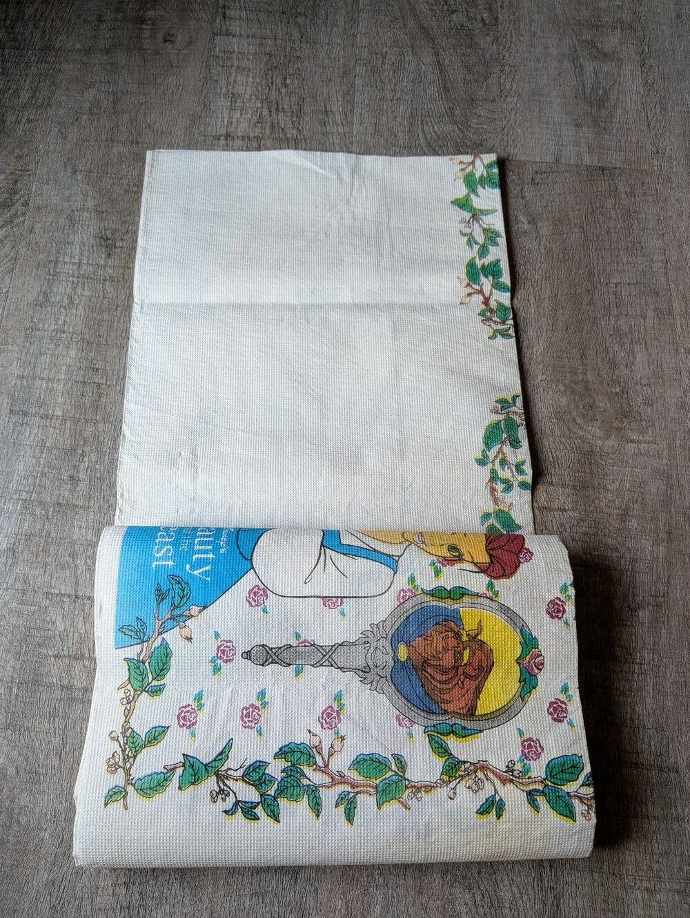 Vintage 1991 Disney's Beauty And The Beast Party Tablecloth